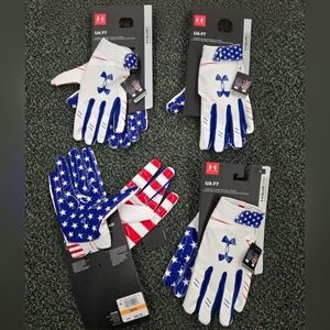 Under Armour UA F7 Football Gloves Adult Sizes Patriotic Design